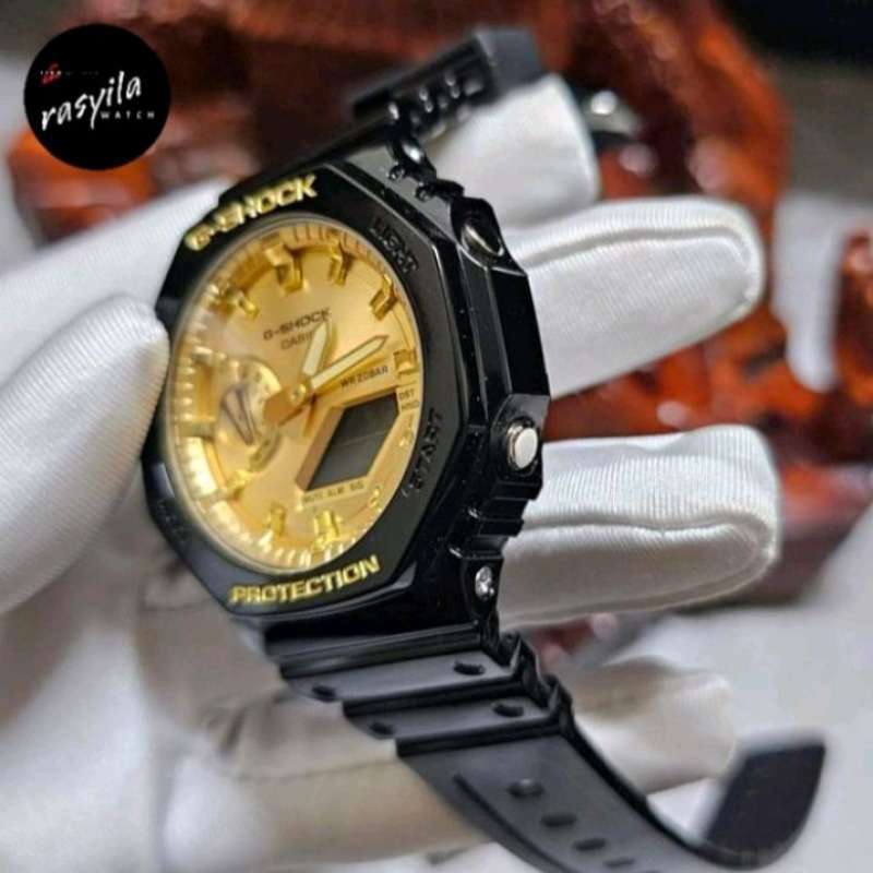 Casio G-Shock GA2100GB-1A Black Watch - Sleek Digital Analog Combo Timepiece