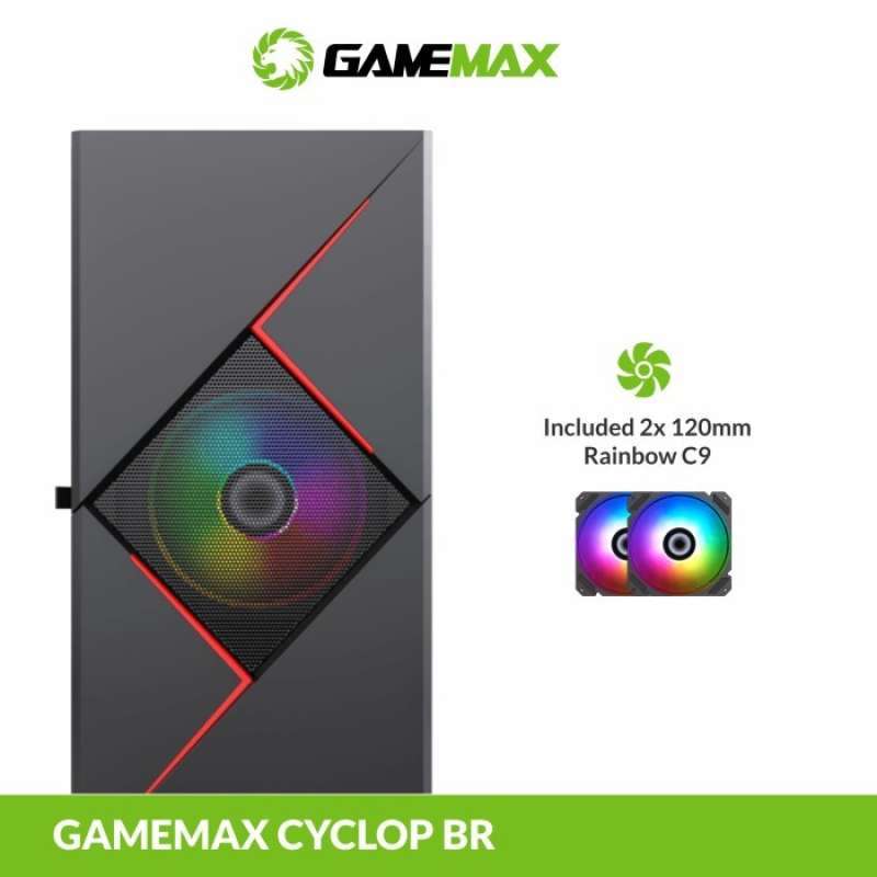 Promo Promo Gamemax Cyclops Black Red M-Atx Pc Case With Argb Fan & Pwm ...