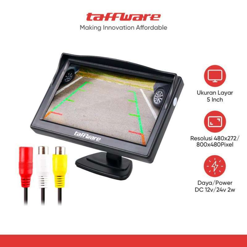 Jual Monitor Taffware Rear View Parkir Mobil TFT LCD 5 Inch - Black di ...