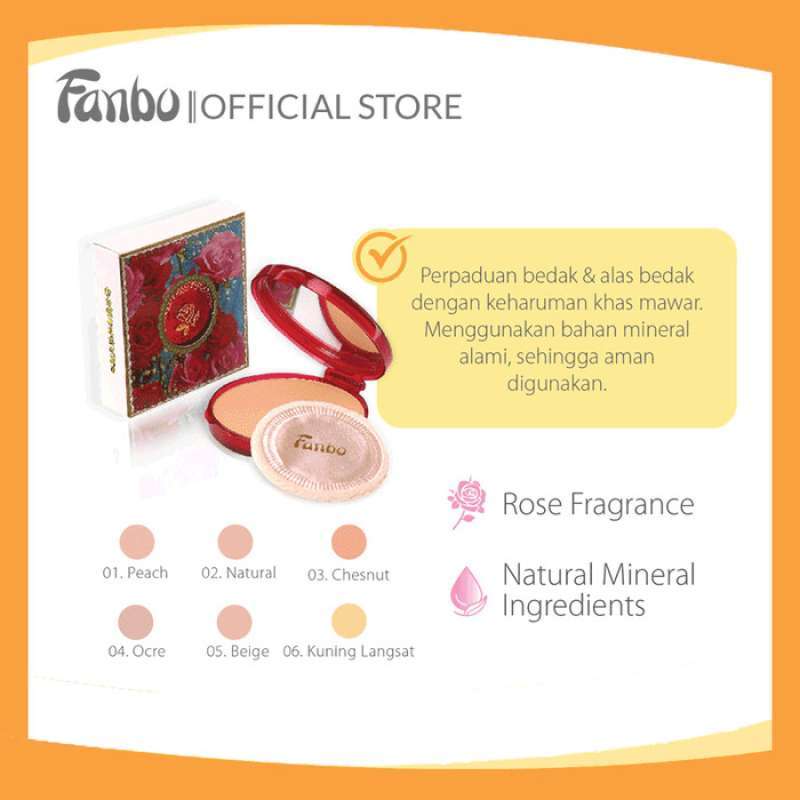 Fanbo Powder Jual Fanbo Rose 68 Pancake Compact Powder 22.5gr - Fanbo Merah Bedak ...