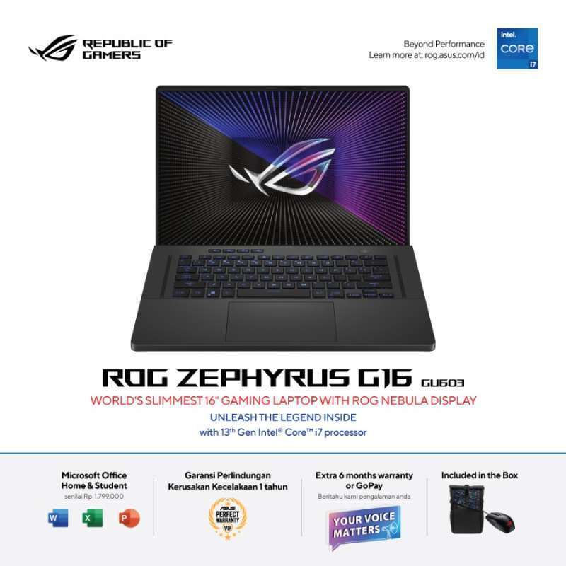 ASUS ROG Zephyrus G16 GU603ZU-I745J6G-O i7-12700H RTX4050 16GB 512SSD