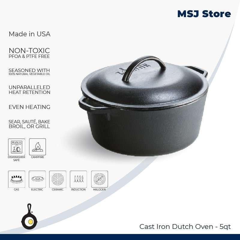 Lodge Cast Iron Quart Dutch Oven L8DOL3