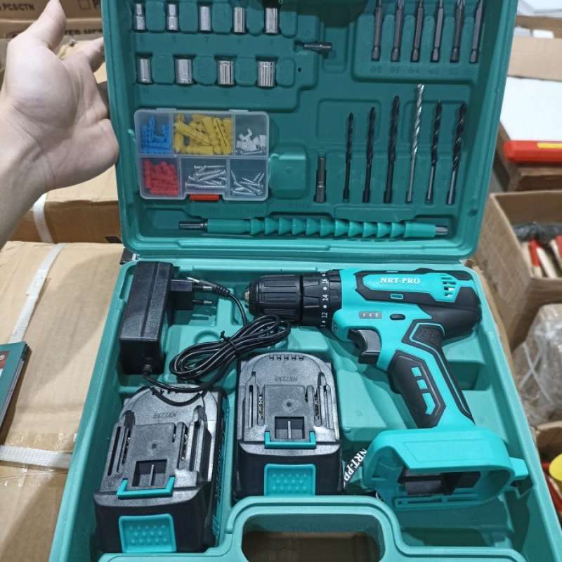 MESIN BOR CORDLESS NRT PRO DC 340 SET PLUS MATA BOR NRT PRO DC340