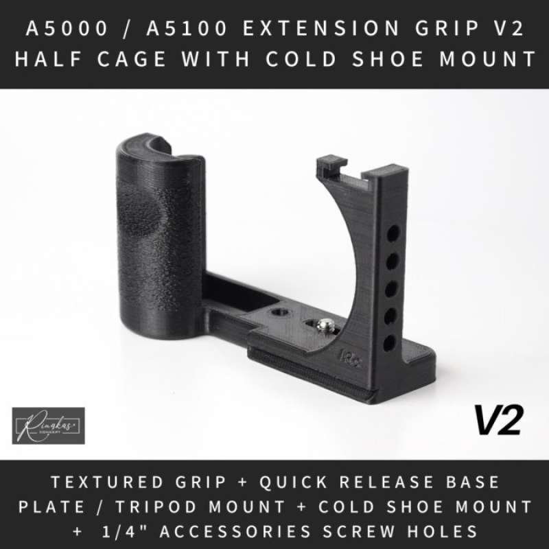 Promo Extension Grip V2 Half Rig Cage Case Sony A5000 A5100 Cold Shoe