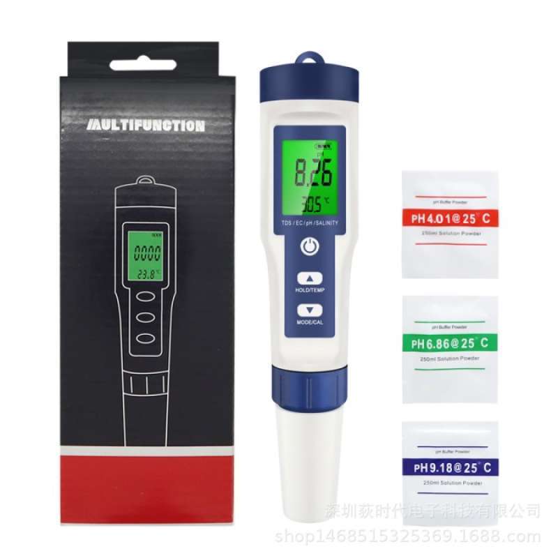 EZ-9909SP 5-in-1 Water Quality Testing Water Quality Analyzer Portable Salinity Detector PH TDS EC SALT TEMP Meter For Aquarium Pools