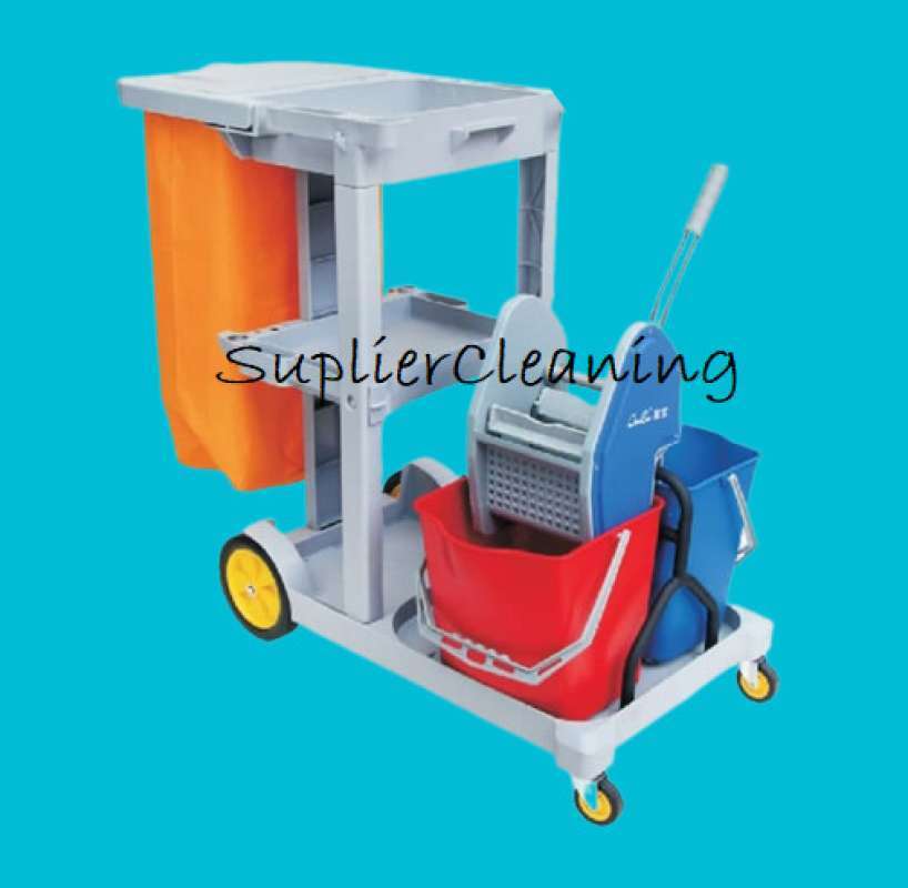 Promo Janitor Cart With Double Bucket Warna AbuAbu D11C Diskon 23 di