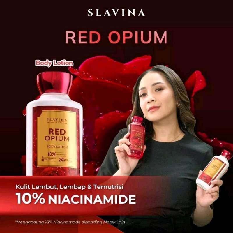 Jual Slavina Body Lotion Memutihkan Red Opium Niacinamide 10% With Serum  Burst Glutathione Moisturizing Whitening Handbody Wangi Tahan Lama Di  Seller Gerabahshop - Cipadu Jaya, Kota Tangerang | Blibli