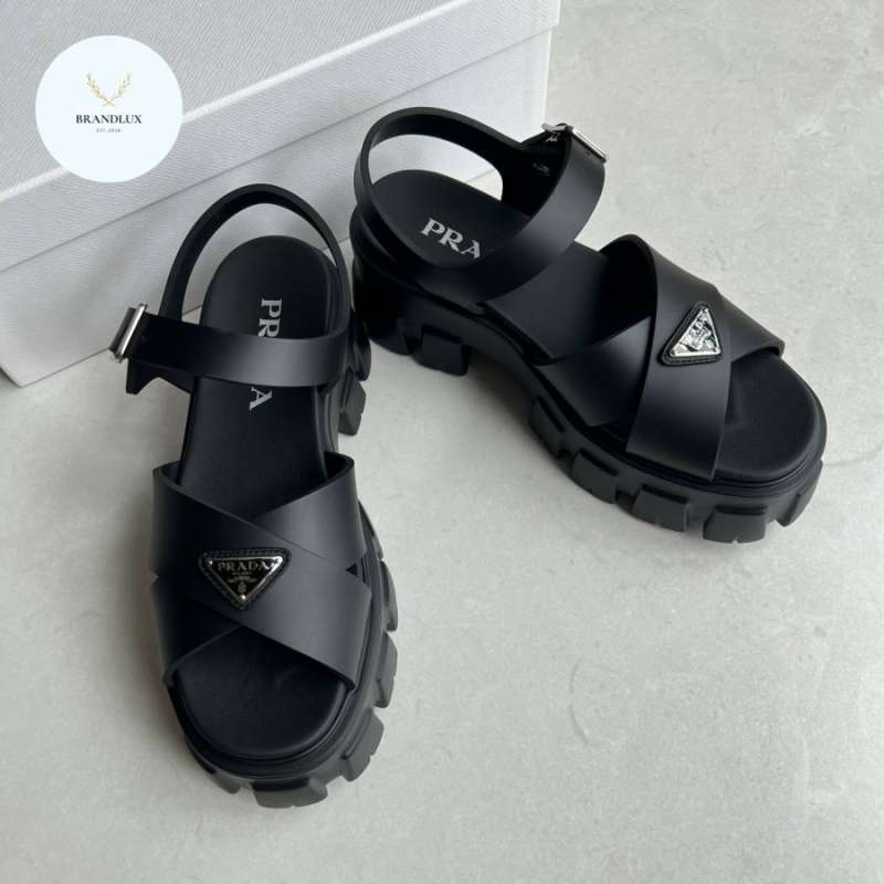 Prada monolith platform rubber sandal 100% Authentic