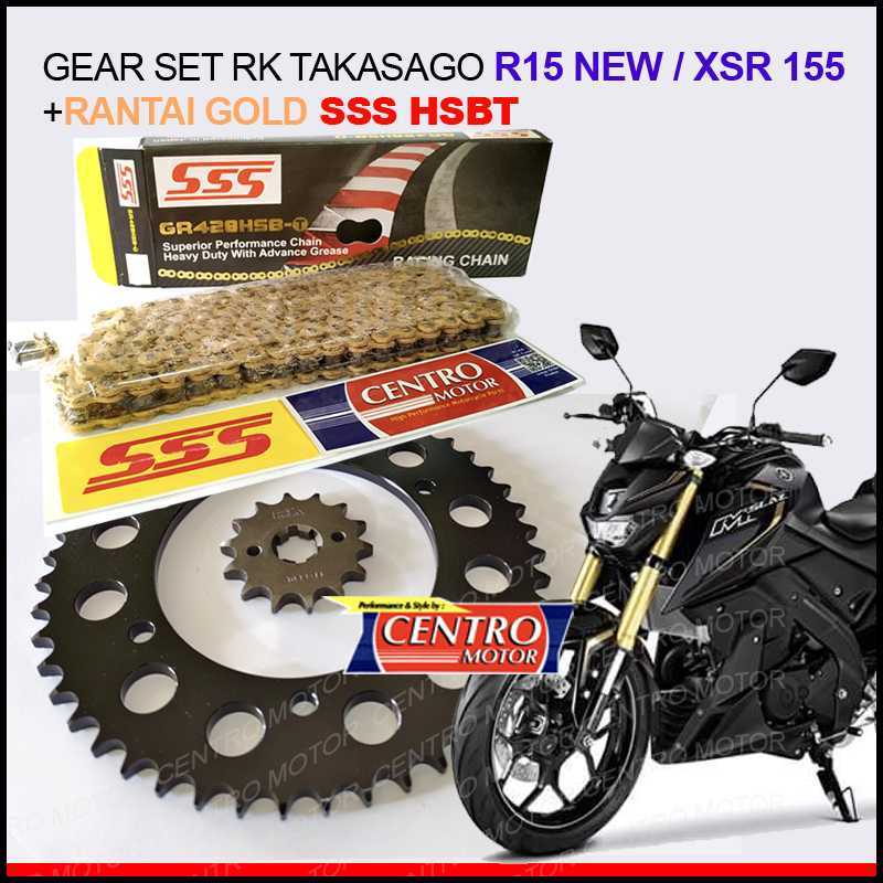 Jual Gear Set Xsr/r15 New V3 Dengan Kombinasi Rantai Heavy Duty