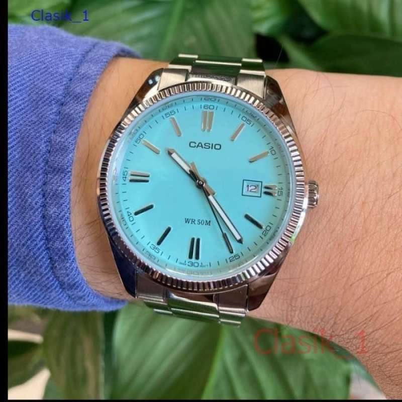 Original 100%!! Jam Tangan CASIO MTP-1302PD-2A2VEF Tiffany blue