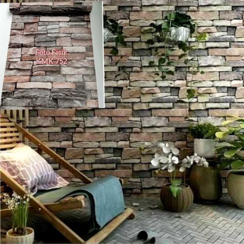Jual Wallpaper Wall Paper Wall Stiker Sticker Dinding Tembok Bata Batu ...