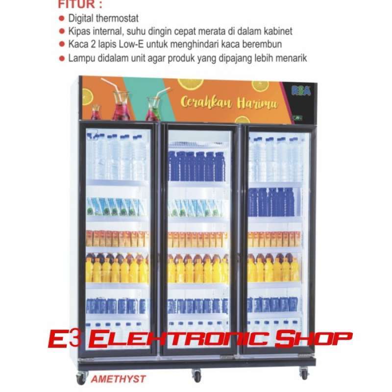 Jual Showcase Cooler Display Cooler 3 Pintu Rsa Amethyst 3 Resmi Di ...