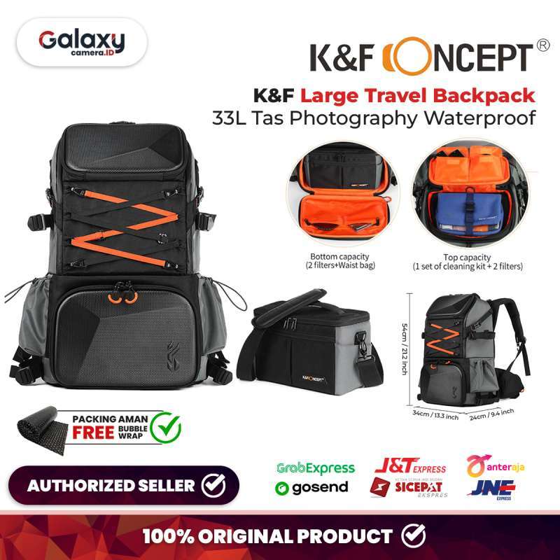KNF K&F Concept 33L Travel Camera Bag Backpack Tas Kamera