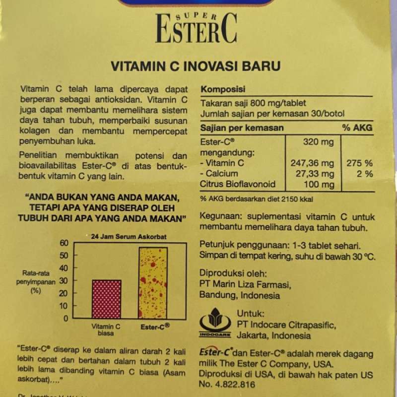 Promo Vitamin Holisticare Super Ester C Isi 30 Tablet Diskon 33 Di