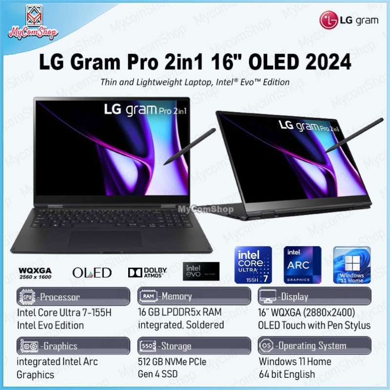 Jual Lg Gram Pro 16 Oled 2in1 16t90sp Ultra 7 155h 16gb RAM 512gb Ssd ...