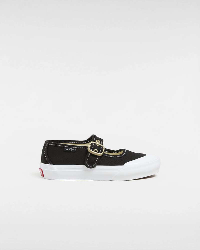 Vans Kids Mary Jane Shoes Black/True White (VN000CRX6BT)