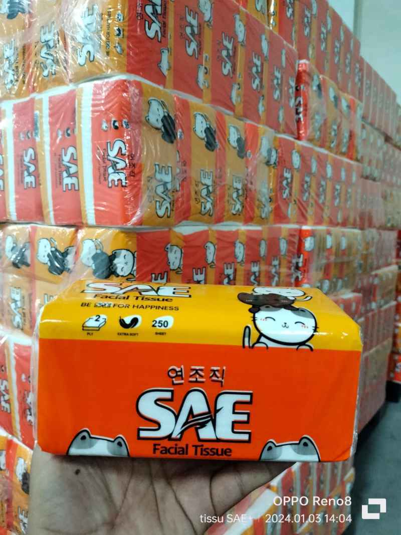 Jual Tisu Sae 250 Sheets Facial Tissue Wajah 2 Ply Tissu Muka Di Seller ...