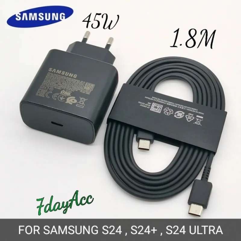 Promo Charger Adapter S24 , S24 Plus S24 Ultra 45 Watt Type C Putih Adapter+kbl 1.8 Diskon 50