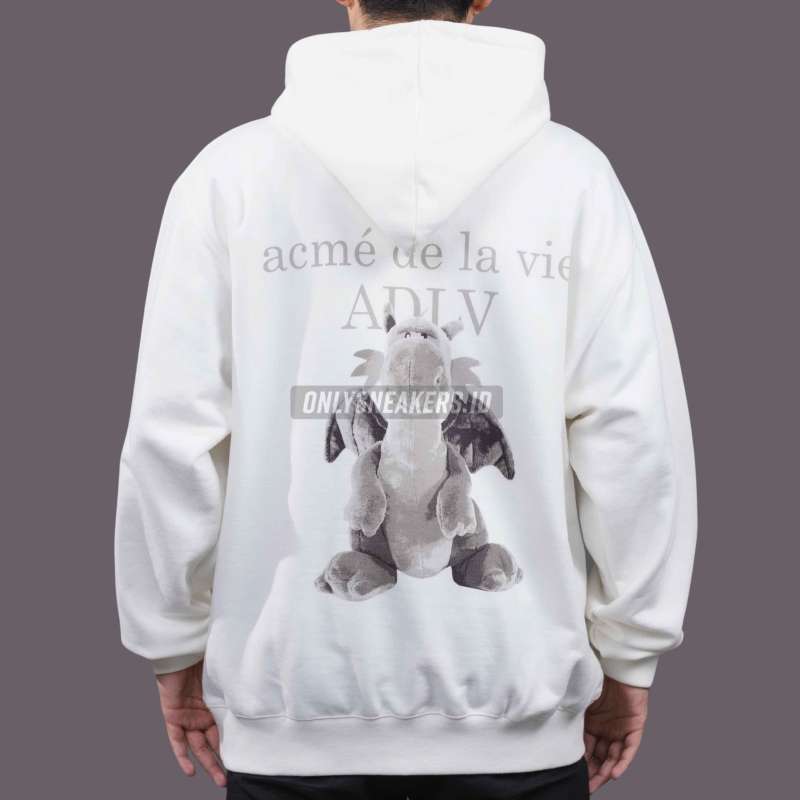 ADLV FUZZY DRAGON ARTWORK WHITE HOODIE (100% AUTHENTIC)