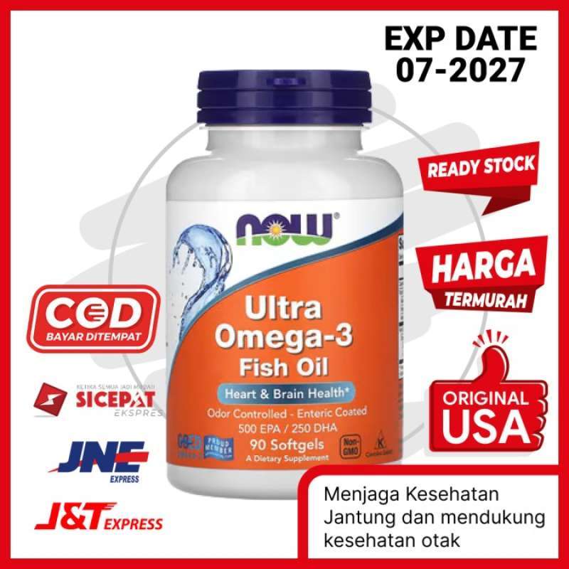 Promo Vitamin Ultra Omega 3 500 Epa 250 Dha Now 90 Softgel Diskon 33% ...