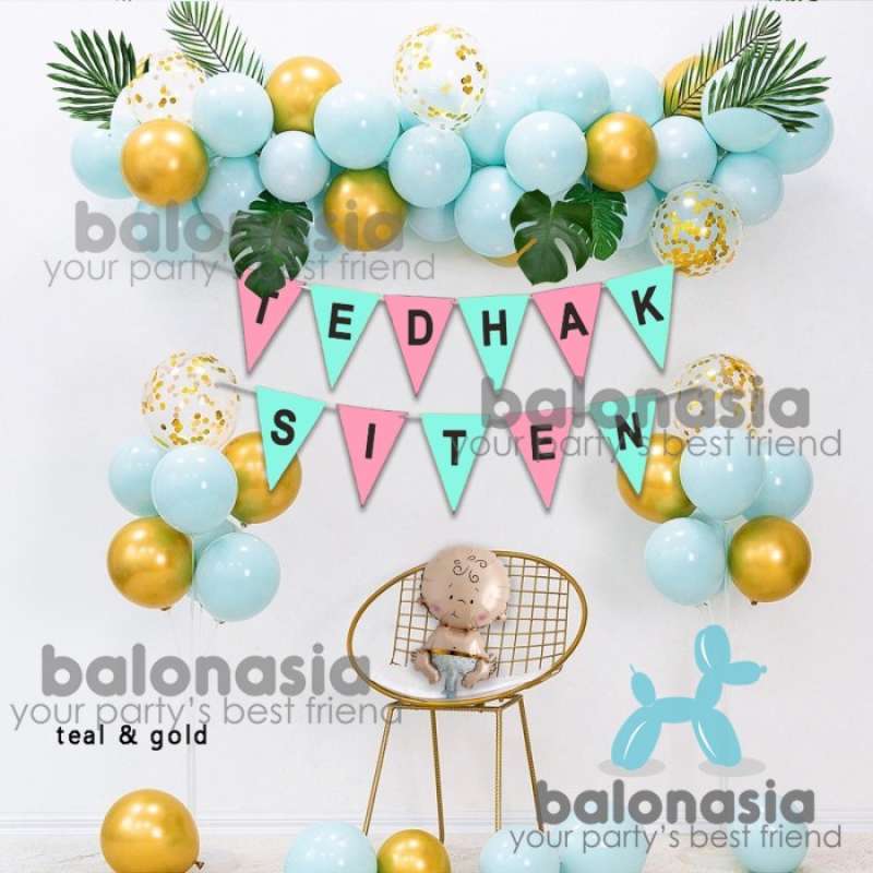Promo Dekorasi Paket Balon Simple Tedak Tedhak Siten Backdrop Tirai