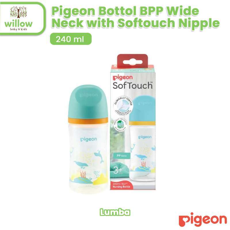 Promo Botol Bayi Pigeon Bottle Bpp Wide Neck W/softouch Nipple