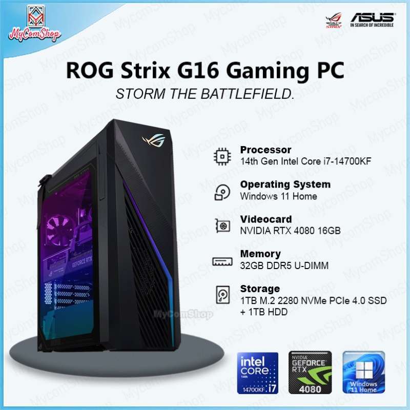 Jual Asus Rog Strix G16 Gaming Pc I7-14700kf 32gb RAM 1tb Ssd