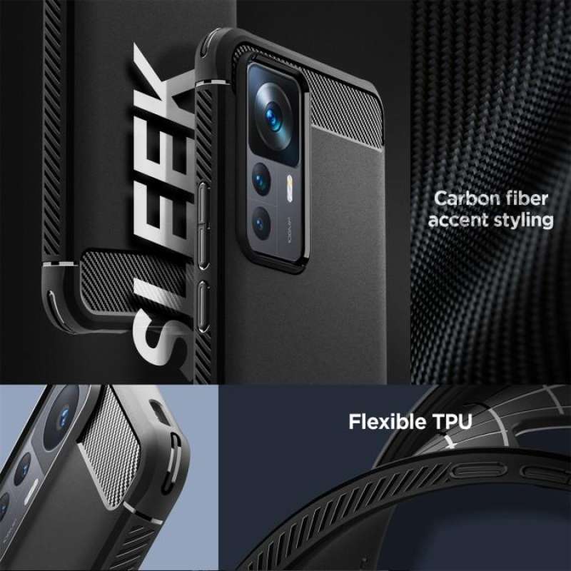 Case Xiaomi 12T/Pro Spigen Rugged Armor Soft Cover Matte Carbon Casing