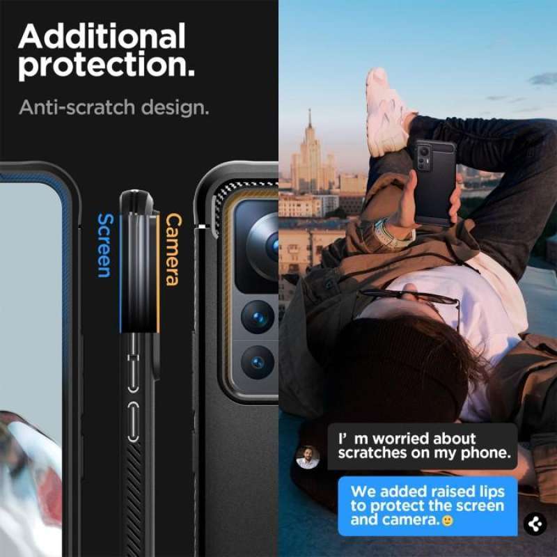 Case Xiaomi 12T/Pro Spigen Rugged Armor Soft Cover Matte Carbon Casing