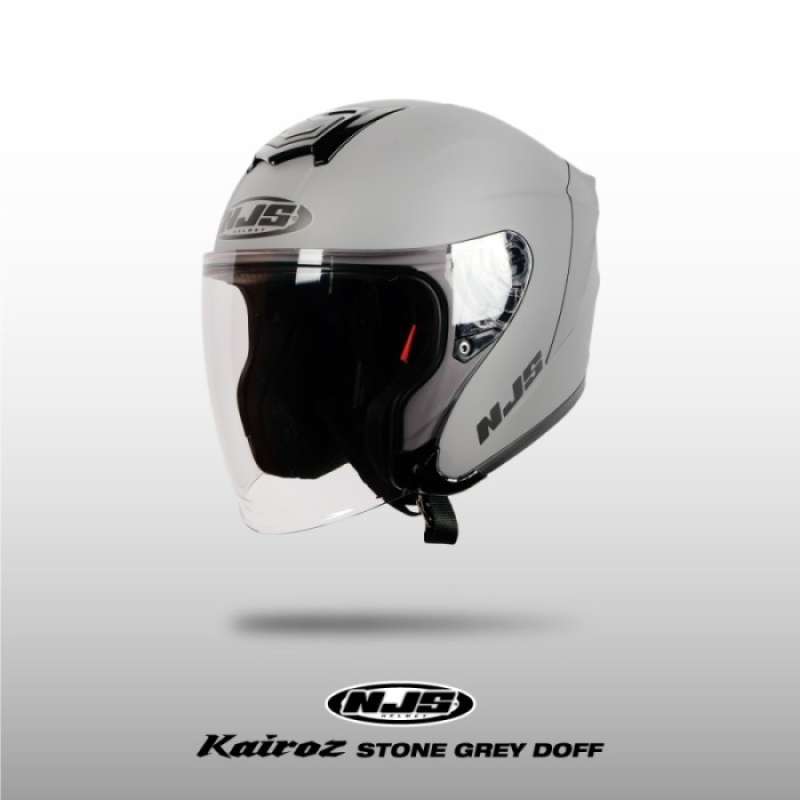 Jual Njs Kairoz Helm Njs Kairoz Solid Half Face Original Black Doff