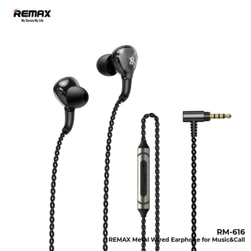 Promo Remax Metal Wired Earphone For Music & Call Rm-616 Diskon 23% Di ...