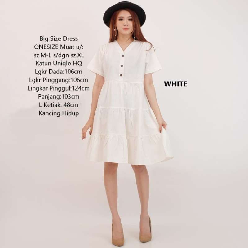 Jual Dress Putih Wanita Big Size Model Kekinian Premium Harga Murah November 2024