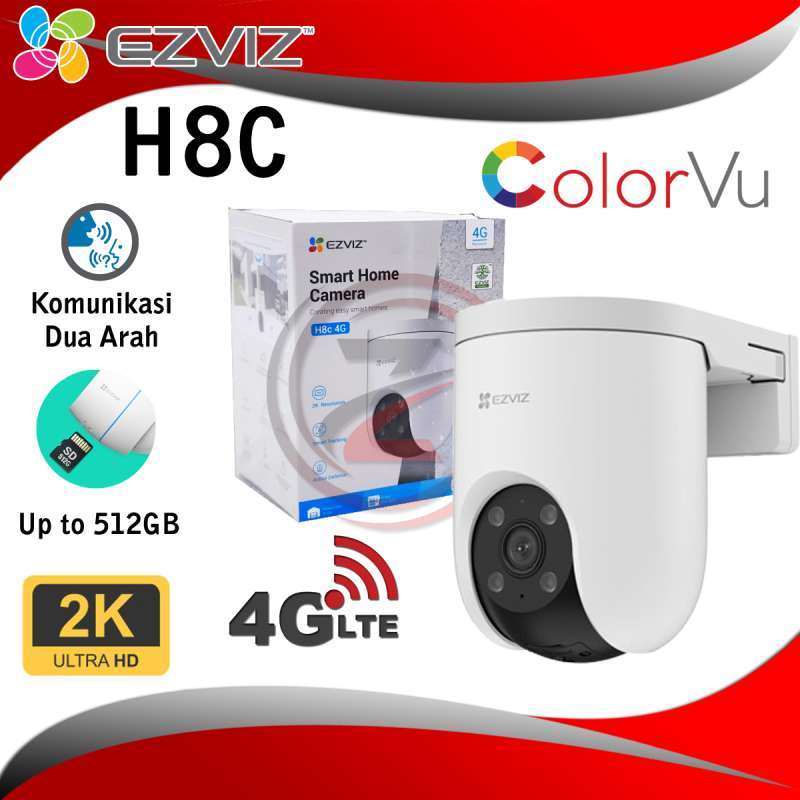 Ezviz H8c 4G 2K Smart Home Pan Tilt IP Camera CCTV Outdoor Sim Card
