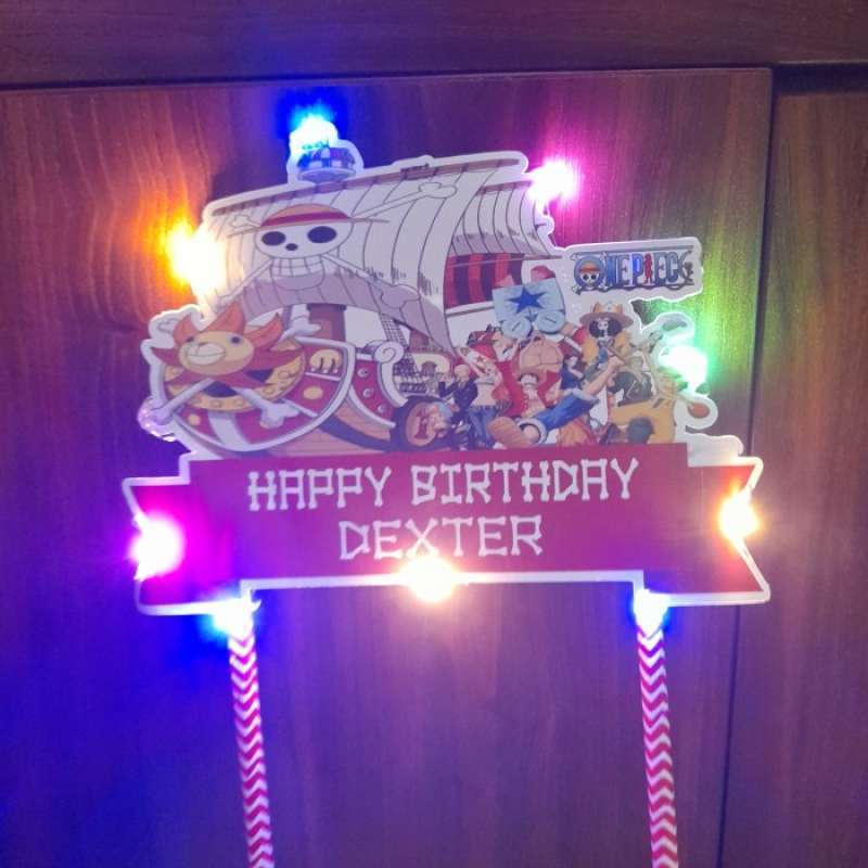 Jual Custom Topper Happy Birthday Hiasan Kue Ulang Tahun One Piece Di