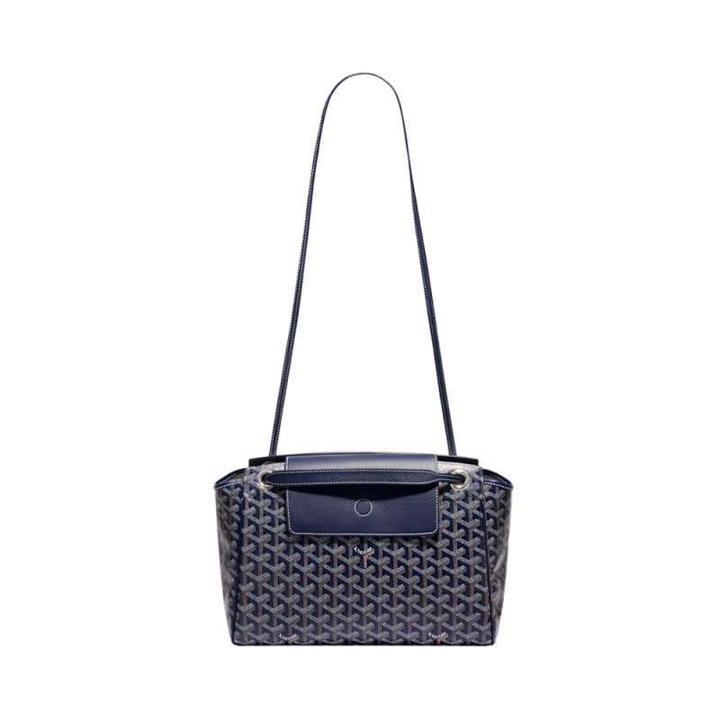 GOYA 26S ROUETTE PM TOTE BAG 30MM IN BLUE CANVAS AND CALFSKIN