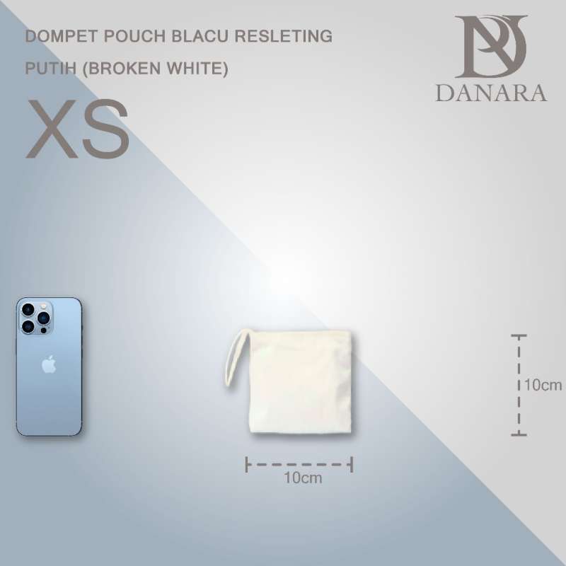 Promo Danara Dompet Pouch Blacu Resleting Putih Polos Diskon 19