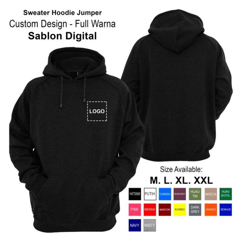 Jual Sweater Hoodie Jumper Premium sablon Custom Satuan Full Warna Logo Dan A4 L Di Seller Raindrop Cengkareng Timur Kota Jakarta Barat Blibli