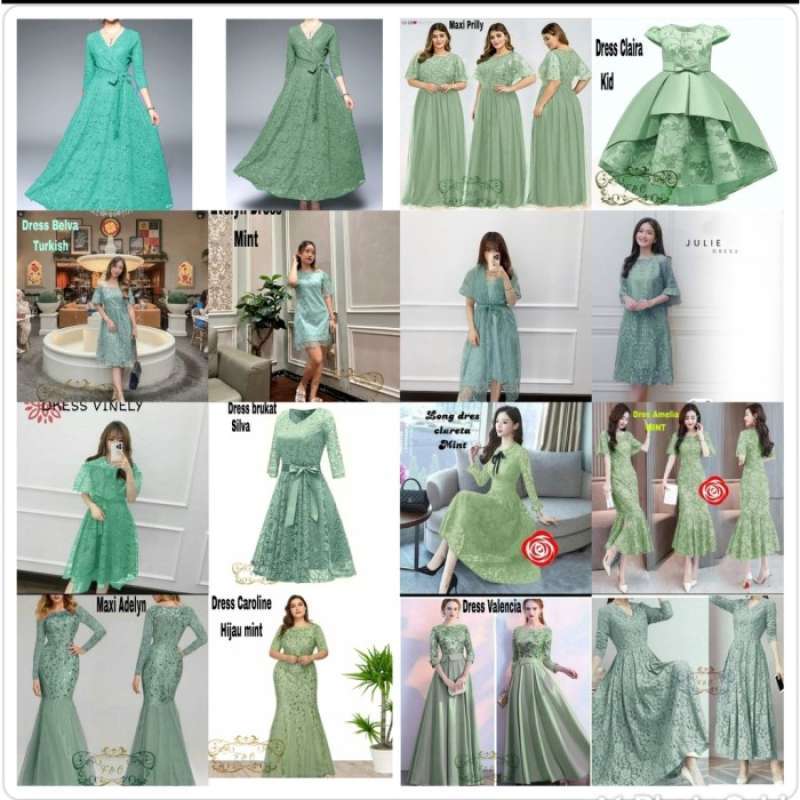 Dress hijau mint outlet