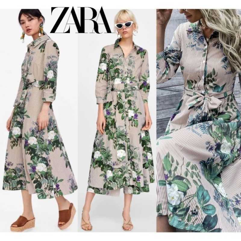 Zara floral dress maxi best sale