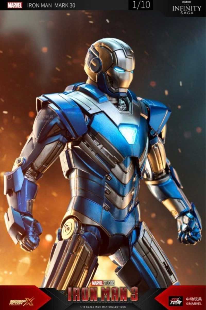 Promo Zd Toys Avengers Ironman Mark 30 Figure Iron Man Mk Xxx Blue  