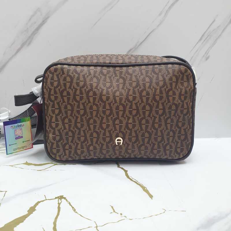 Aigner Ilona Fango Camera Bag in Signature Brown