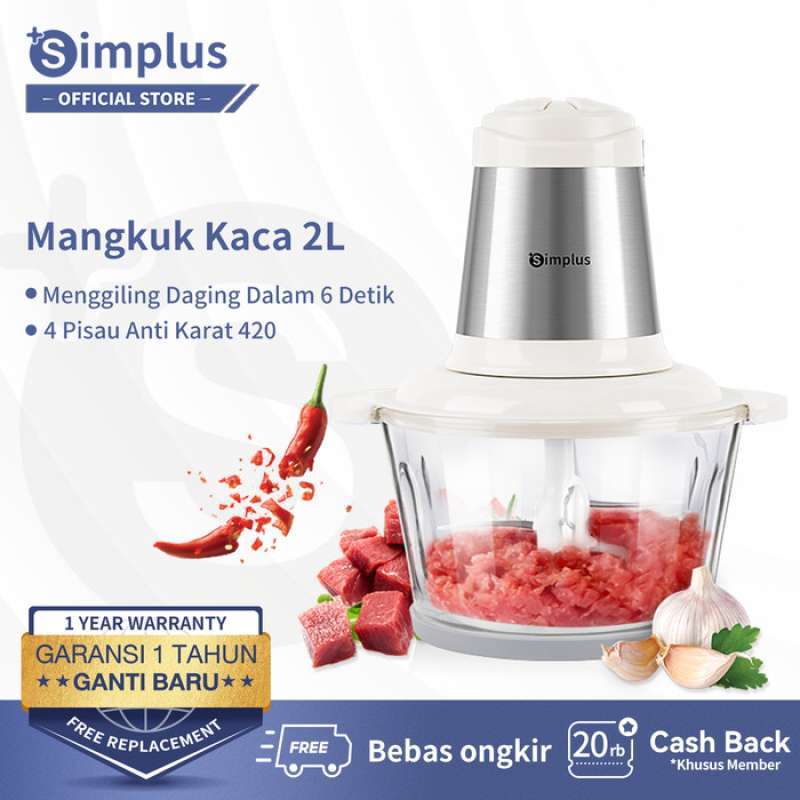 Jual Simplus Blender Daging 300w Chopper 2l Food Chopper Meat Grinder ...