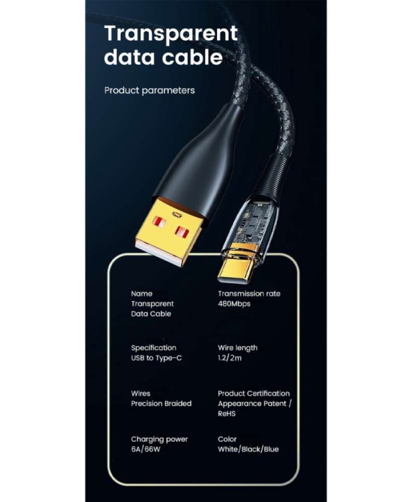 Jual Cable Data Usb Type C To Type C Pd 100w Kabel Fast Charging 6a ...