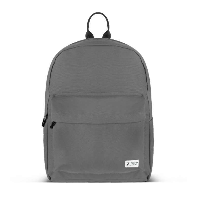 Pushop -Tas Ransel BASIC SERIES Backpack Waterproof Unisex Pria Wanita  BLACK, BASIC C1000 GREY