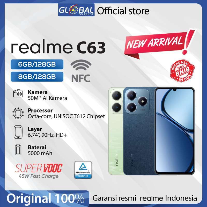 Promo Realme C63 Nfc 8/128 Gb 6/128 Gb Garansi Resmi - 8/128 Green ...