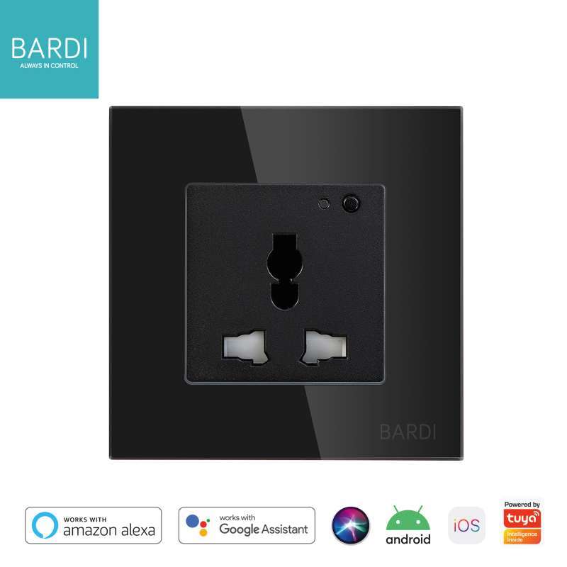 Promo Bardi Smart Wall Socket Wifi Uni Black For Alexa Google Home