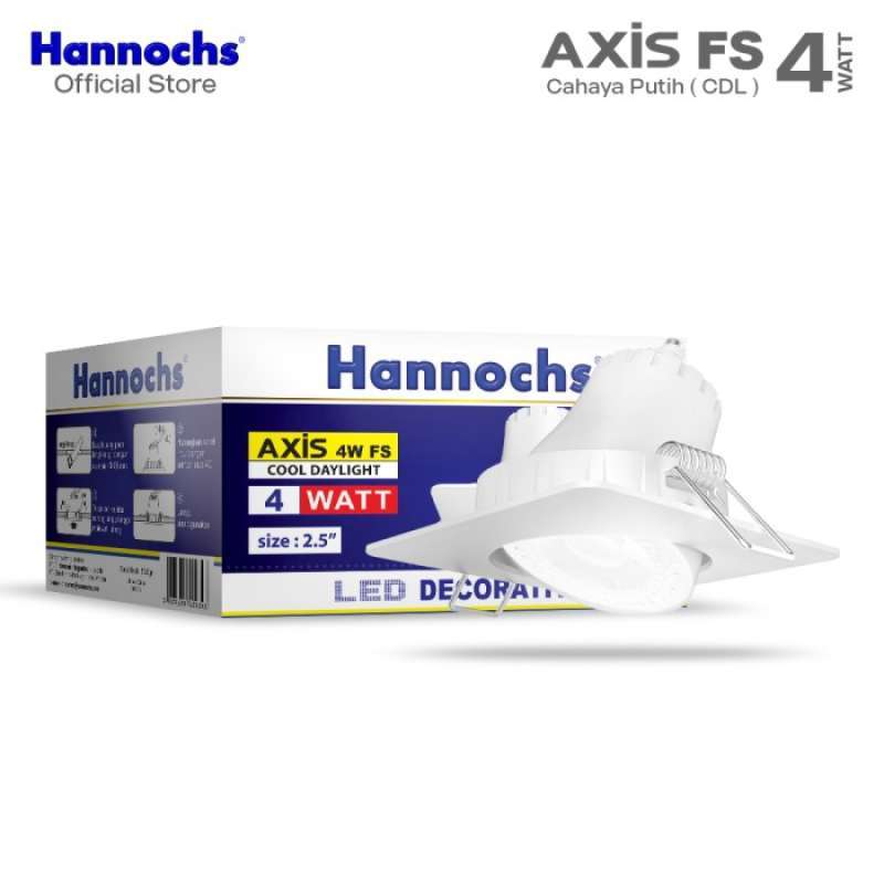Jual Hannochs Lampu Downlight Led Axis 4 Watt Fs Cahaya Putih ...