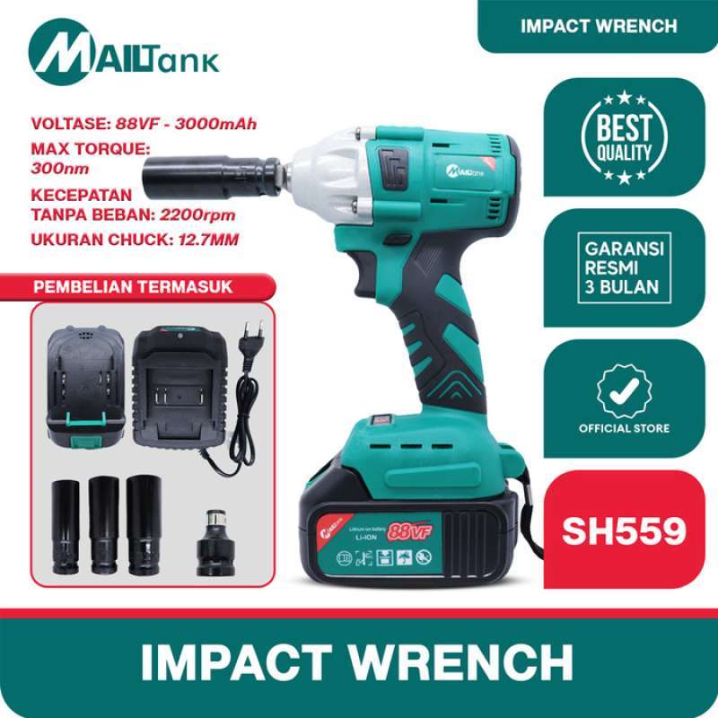 Promo Promo Mailtank Sh559 Cordless Impact Wrench Cordless Drill Brushless 88vf 2v Hijau Diskon 50 Di Seller Miyauuuushp14 Rawa Buaya Kota Jakarta Barat Blibli