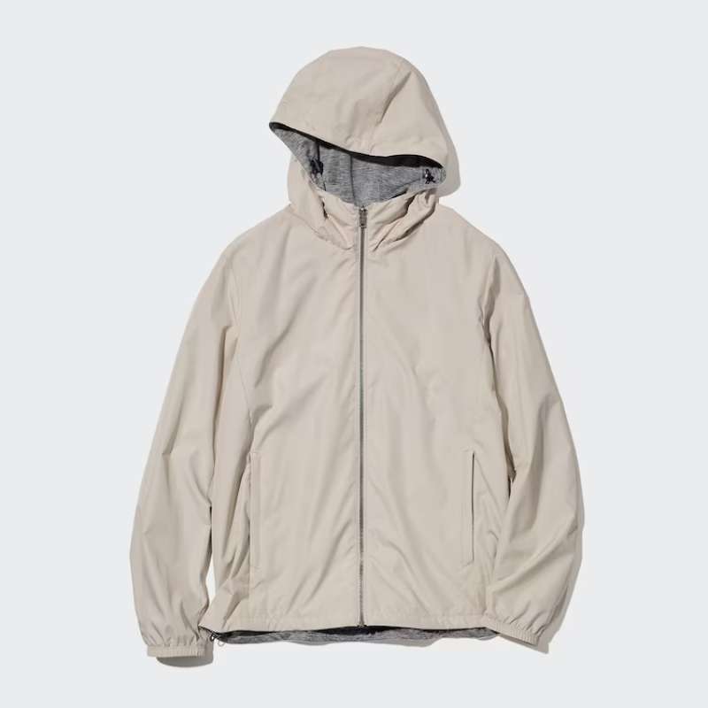 UNIQLO Jaket Reversible Parka Pria Reversibel Water Repellent Natural