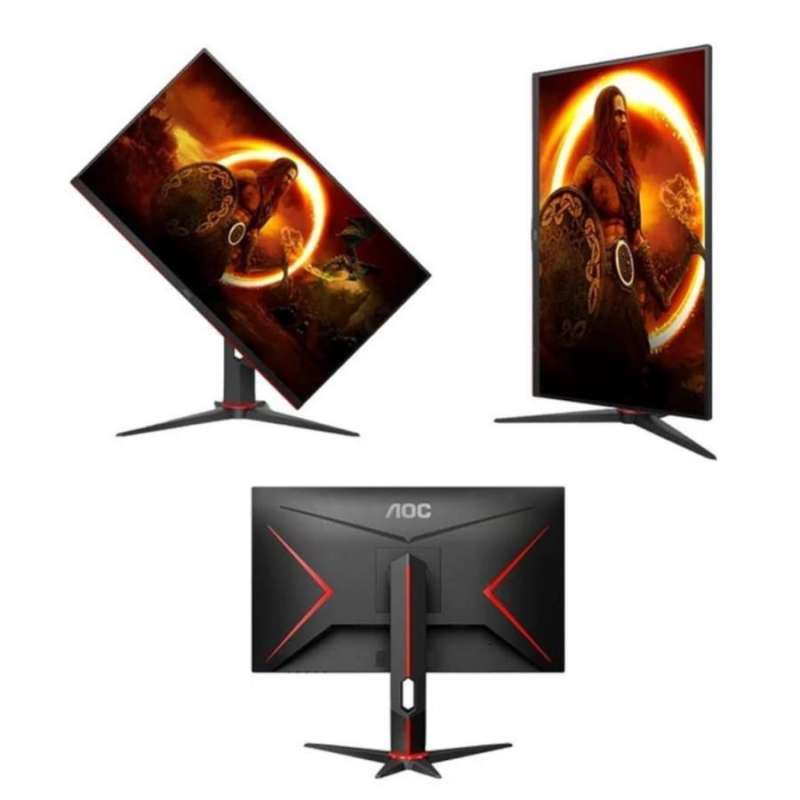 AOC Gaming 24G2SPU Monitor FHD 24 Pollici, 165Hz, 1ms, FreeSync Premium, IPS, USB Hub - Nero/Rosso - copertina